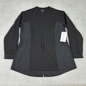 Athleta Triumph Hybrid Crewneck Sweatshirt Womens S Black Active Gym MSRP $129